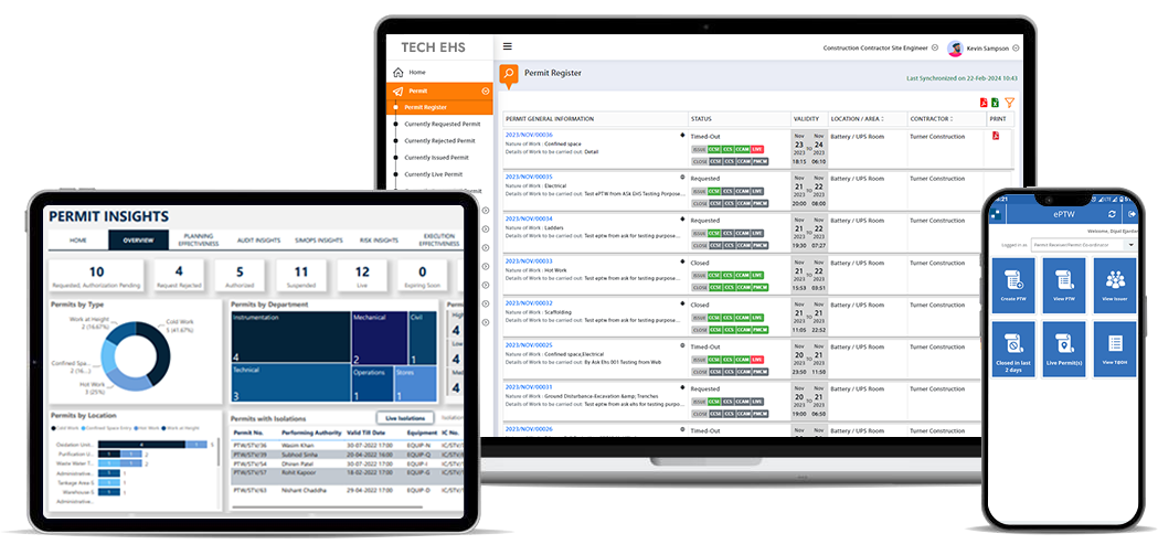 screenshot of Permit To Work